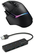 Logitech G502 X Plus Wireless Gaming Mouse (Black) Bundle with 4-Port USB 3.0 Hub (2 Items)