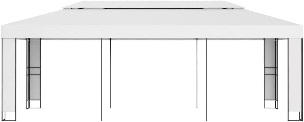 Gazebo with Double Roof,Garden Marquee,Outdoor Marquee,Backyard Gazebo,Grill Gazebo,Wedding Camping Pavilion,for Patio,Backyard,Garden, Patio,Camping Trip, Festival,9.8'x19.6' White
