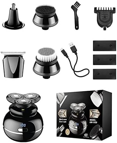 Electric Shavers for Men, Washable 5in1 Electric Shaver face Body Electric Razor Wet Dry Beard Shaving Machine Groomer Hair Shaver for Men Rechargeable Set (Color : with Box)