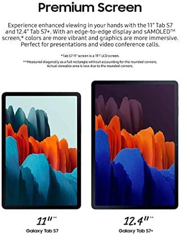 Samsung Galaxy Tab S7 (5G Tablet) LTE/WiFi (AT&T), Mystic Black - 128 GB (2020 Model - US Version & Warranty) - SM-T878UZKAATT (Renewed)
