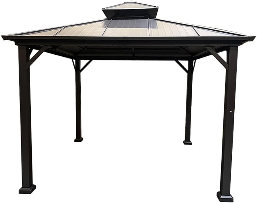 Garden Winds Winter Cover Compatible with Allen Roth TPGAZ2246 10' X 10' Tall Hard Top Gazebo – Heavy Duty Protective Enclosure for Outdoor Storage, Waterproof, Windproof and Flame Resistant – Black