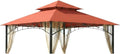 Garden Winds Reinforced Replacement Canopy Top Cover Compatible with The L-GZ136PST and L-GZ136PST-2 Madaga 10' x 10' Gazebo - Classic Rustic Orange, Riplock 350