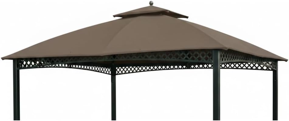 Garden Winds Reinforced RipLock 350 Replacement Canopy Top Cover Compatible with Windsor Dome 10' x 12' Gazebo Models L-GZ717PST-C, A111001701 - Nutmeg