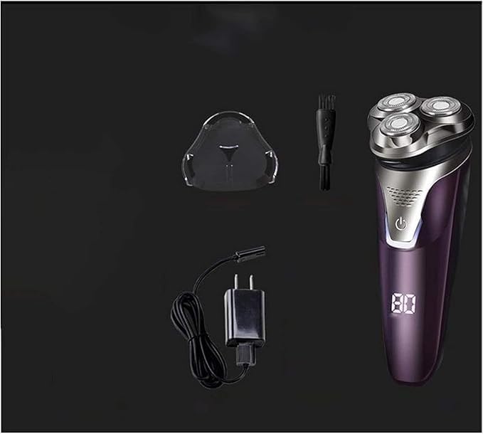 Electric Razor Shaver for Men,Wet&Dry Metal IPX7 Waterproof Removable Beard Hair Trimmer Mens Rotary Shavers Included Charging Adapter