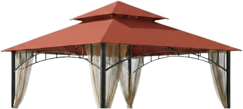 Garden Winds Reinforced RipLock 350 Replacement Canopy Top Cover Compatible with Madaga 10' x10' Gazebo Models L-GZ136PST, L-GZ136PST-7, L-GZ136PST-2 - Terra Cotta