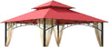 Garden Winds Reinforced Replacement Canopy Top Cover Compatible with The L-GZ136PST and L-GZ136PST-2 Madaga 10' x 10' Gazebo - Classic Red, Riplock 350