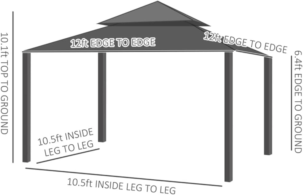 12'x12' Metal Roof Gazebo Canopy with Curtains and Netting, Outdoor Hardtop Gazebo with Aluminum Frame for Backyards