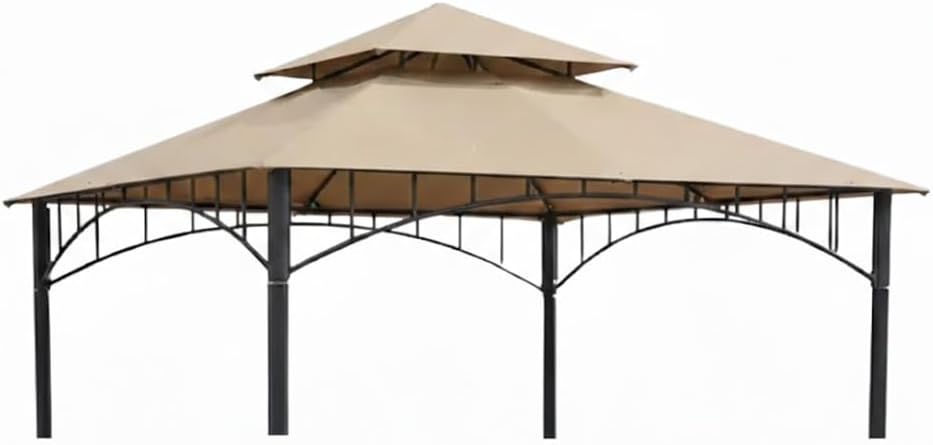 Garden Winds Reinforced RipLock 350 Replacement Canopy Top Cover Compatible with Madaga 10' x 10' Gazebo Models L-GZ136PST, L-GZ136PST-7, L-GZ136PST-2 - Beige