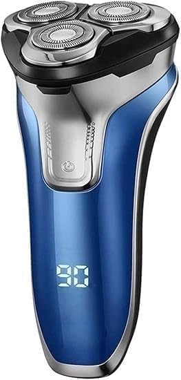 Electric Razor, Rechargeable Electric Shaver 100% Waterproof Wet & Dry Rotary Shavers for Men Electric Shaving Razors with Pop-up Trimmer, LED Display