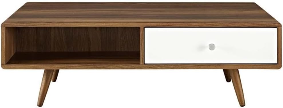 Modway Transmit Mid-Century Coffee Table, Walnut White