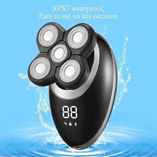 Electric Shavers for Men, 5 in 1 Electric Shaver for Men Beard Hair Trimmer Electric Razor 5D Floating 5 Blade Heads Electric Nose Hair Trimmer LCD Display