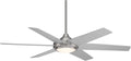 Casa Vieja 56' Estate Modern 6 Blade Indoor Outdoor Ceiling Fan with Light LED Remote Control Brushed Nickel White Diffuser Damp Rated for Patio Exterior House Porch Gazebo Garage