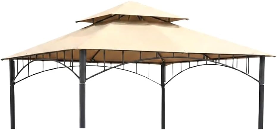Garden Winds Reinforced Replacement Canopy Top Cover Compatible with The L-GZ136PST and L-GZ136PST-2 Madaga 10' x 10' Gazebo - Classic Sand, Riplock 350
