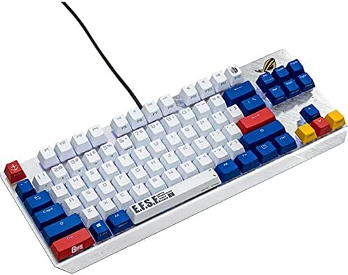 ASUS ROG Strix Scope TKL Gundam Edition (Limited Edition, Designed for FPS Games, Tenkeyless Layout, Customizable RGB Lighting, Cherry MX Blue Switches, Aluminum Frame, and Aura Sync Lighting)