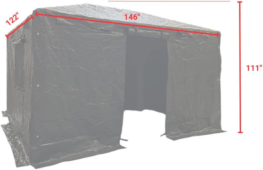 Garden Winds Winter Cover Compatible with The Yardistry YM12935 10' X 12' Tall Hard Top Gazebo – Heavy Duty Protective Enclosure for Outdoor Storage, Waterproof, Windproof and Flame Resistant – Black