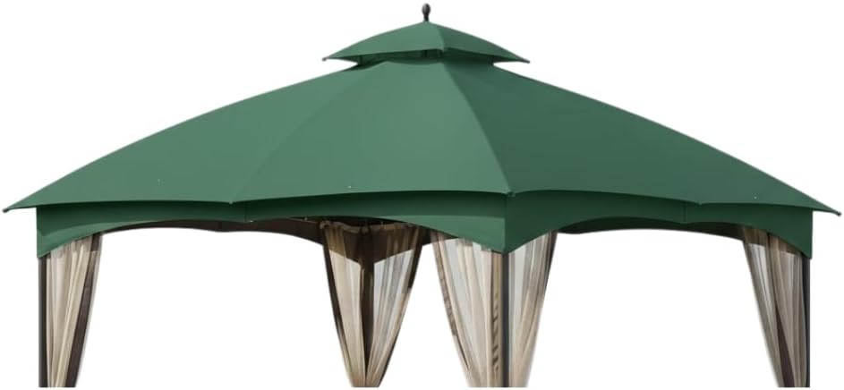 Garden Winds Reinforced RipLock 350 Replacement Canopy Top Cover Compatible with Massillon Biscayne 10' x 12' Gazebo Model L-GZ933PST - Green