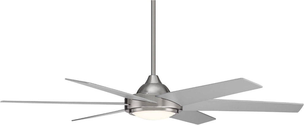 Casa Vieja 56' Estate Modern 6 Blade Indoor Outdoor Ceiling Fan with Light LED Remote Control Brushed Nickel White Diffuser Damp Rated for Patio Exterior House Porch Gazebo Garage