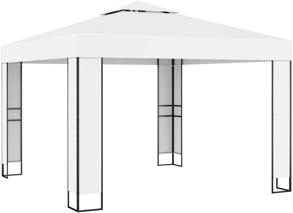 Gazebo with Double Roof,Garden Marquee,Outdoor Marquee,Backyard Gazebo,Grill Gazebo,Wedding Camping Pavilion,for Patio,Backyard,Garden, Patio,Camping Trip, Festival,9.8'x9.8' White