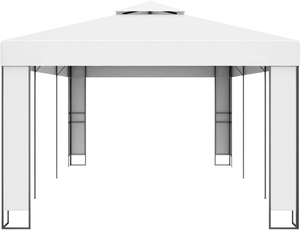 Gazebo with Double Roof,Garden Marquee,Outdoor Marquee,Backyard Gazebo,Grill Gazebo,Wedding Camping Pavilion,for Patio,Backyard,Garden, Patio,Camping Trip, Festival,9.8'x19.6' White