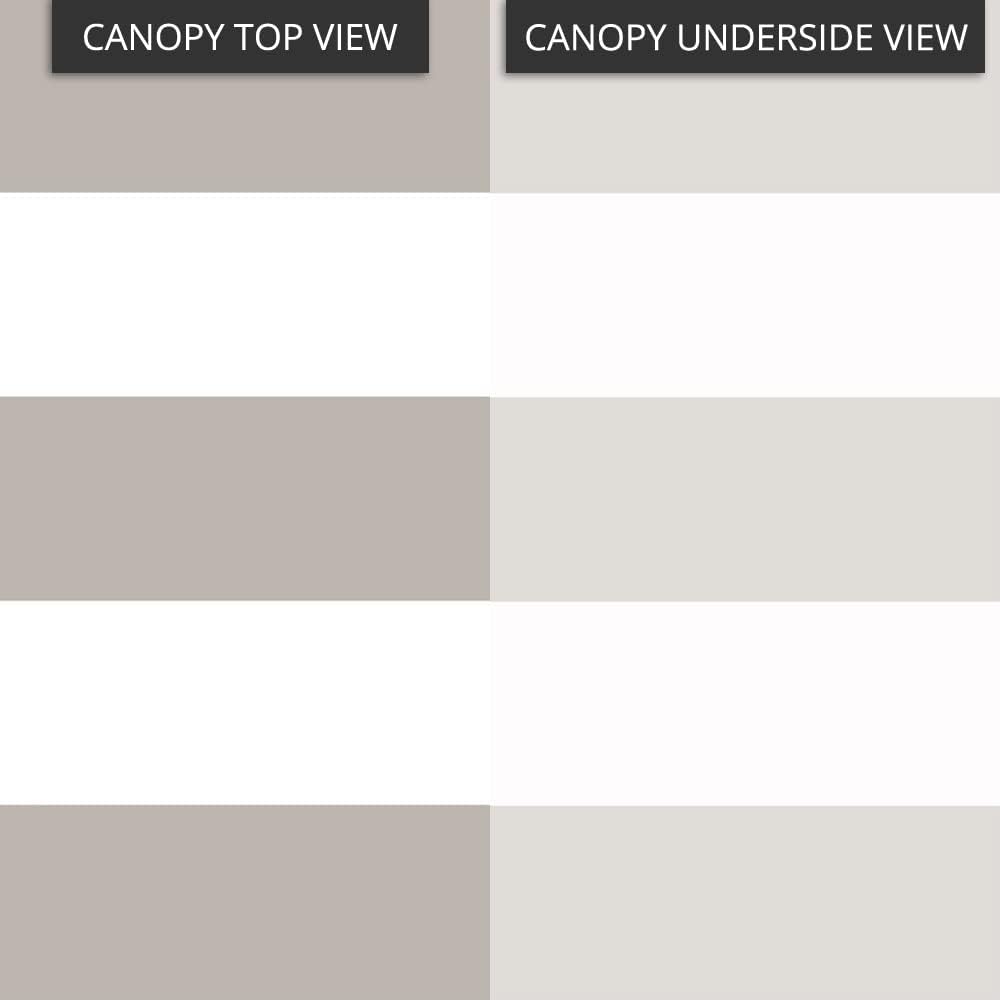Garden Winds Durable 350 Replacement Canopy Top Compatible with Garden Treasures 10' x 10' Pergola Models GF-9A037X, GF-12S039B - Cabana Beige