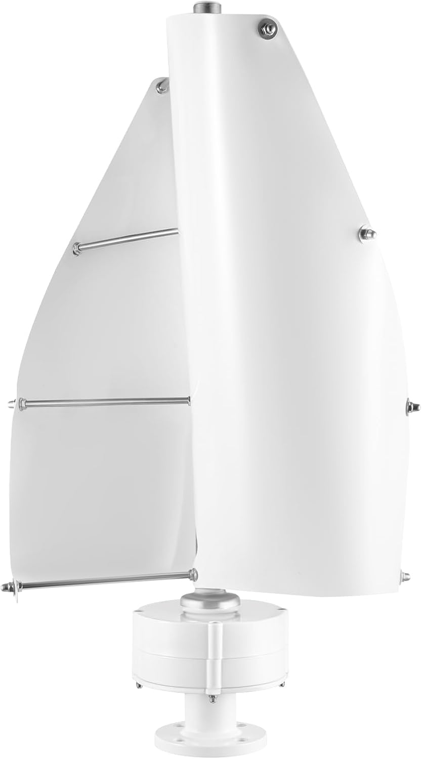 100W Vertical Axis Wind Turbine Generator, Permanent Magnet Generator with Intelligent Controller, Low Noise Helical Design Windmill for Home, Boats, Street Lighting