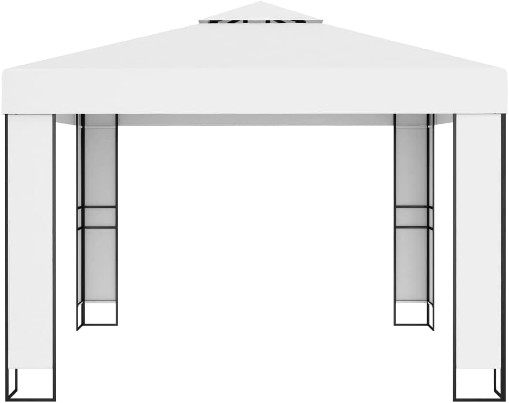 Gazebo with Double Roof,Garden Marquee,Outdoor Marquee,Backyard Gazebo,Grill Gazebo,Wedding Camping Pavilion,for Patio,Backyard,Garden, Patio,Camping Trip, Festival,9.8'x9.8' White