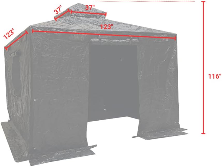 Garden Winds Winter Cover Compatible with Allen Roth TPGAZ2246 10' X 10' Tall Hard Top Gazebo – Heavy Duty Protective Enclosure for Outdoor Storage, Waterproof, Windproof and Flame Resistant – Black