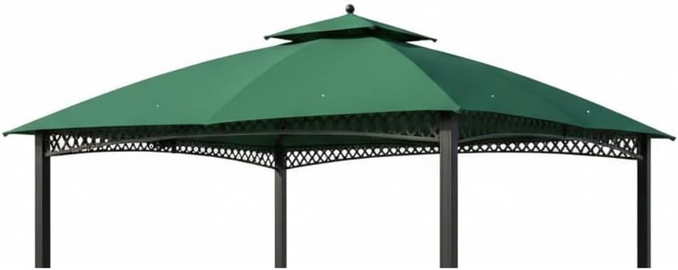 Garden Winds Reinforced RipLock 350 Replacement Canopy Top Cover Compatible with Windsor Dome 10' x 12' Gazebo Models L-GZ717PST-C, A111001701 - Green