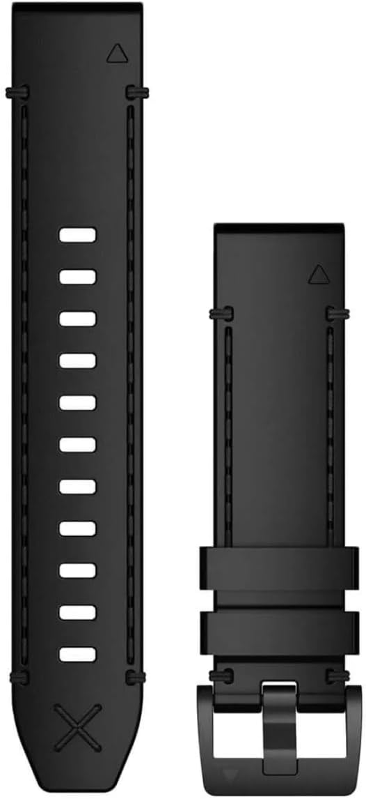 Garmin QuickFit® 22 Watch Bands - Genuine Horween® Leather Strap – Black