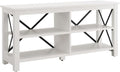 Henn&Hart Rectangular TV Stand for TV's up to 55' in White, TV Stands for the Living Room