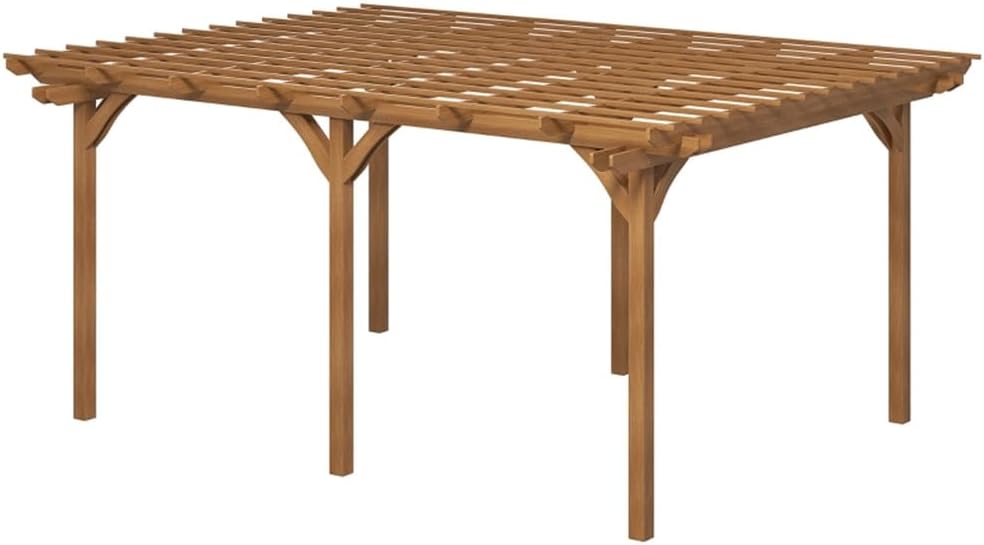 16 x 12 ft Wood Pergola Quality Solid Wood Gazebo Pavilion for Backyard Deck Patio Outdoor Large Pergola Grape Trellis Grill Gazebo, Strong Sturcture,Snow and Wind Supported (Brown)