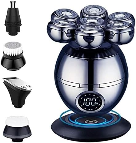 Electric Shavers for Bald Men, 7D Electric Shaver for Men Independently 7 Cutter Floating Head Waterproof Electric Razor Multifunction Trimmer with LCD Display