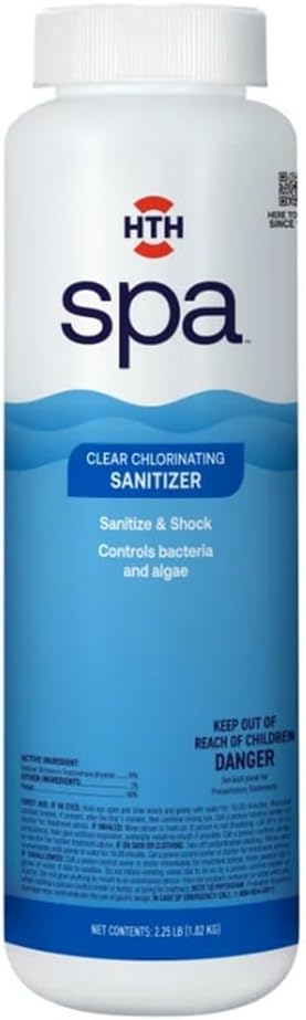 HTH Spa 86134 Clear Chlorinating Sanitizer, Spa & Hot Tub Chemical Controls Bacteria and Algae, 2.25 lbs (Pack of 6)