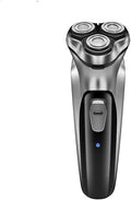 Electric Shavers for Bald Men, Electric Shaver Razor Men Type-C Rechargeable Shaving Beard Machine Intelligent Control Travel Lock (Color : Silver)