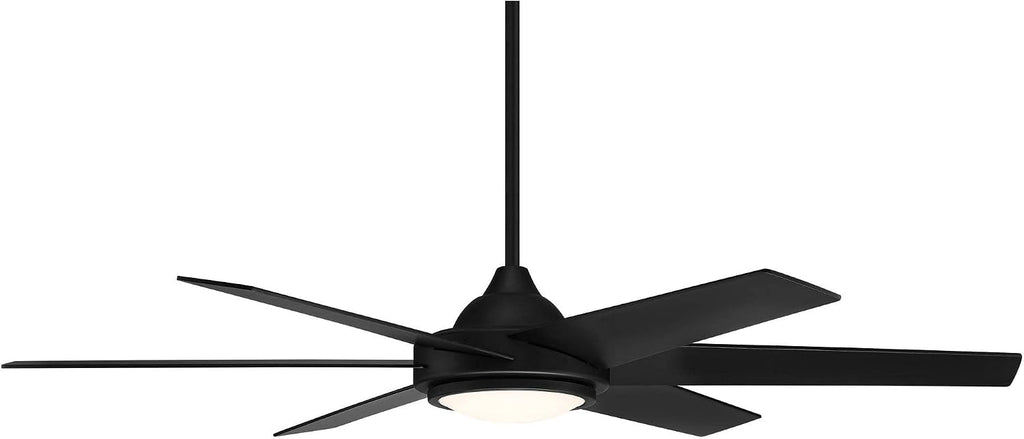 Casa Vieja 56' Estate Modern 6 Blade Indoor Outdoor Ceiling Fan with Dimmable Light LED Remote Control Matte Black Wood White Diffuser Damp Rated for Patio Exterior House Porch Gazebo Barn
