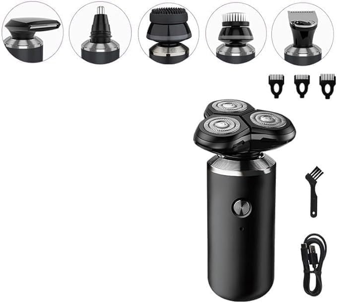 Electric Razor for Men, 6 in 1 Men Grooming Kit Wet Dry Electric Shaver Beard Nose Hair Trimmer Electric Razor Rechargeable Bald Head Shaving Machine