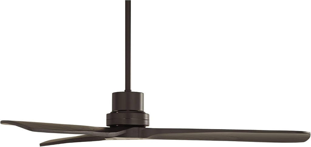 Casa Vieja 52' Delta-Wing DC Modern Industrial 3 Blade Indoor Outdoor Ceiling Fan Remote Control Matte Black Wood Damp Rated for Patio Exterior House Porch Gazebo Garage Barn