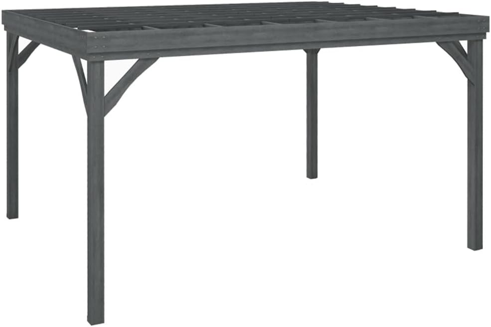 12 x 10 ft Wood Pergola Quality Solid Wood Gazebo Pavilion for Backyard Deck Patio Outdoor Pergola Grape Trellis Grill Gazebo, Strong Sturcture,Snow and Wind Supported(Grey)