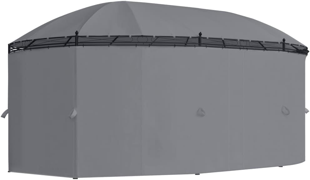 vidaXL Gazebo, Canopy Tent with Sidewall Curtains, Patio Pavilion with Steel Frame, Sunshade Wedding Party Tent for Garden Beach, Anthracite