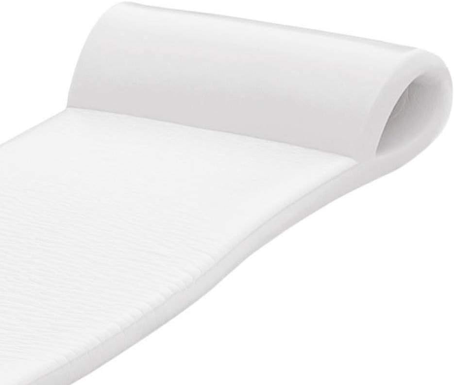 TRC Recreation Sunsation 1.75' Thick Foam Pool Float Lounger, White w/Headrest for Lounging & Sunbathing in Swimming Pools, Beaches & Lakes, 70' x 26'