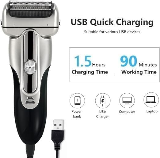 Electric Shavers for Bald Men, Reciprocating Electric Shaver 3 Blade Shaving System USB Rechargeable Shaving Machine for Men