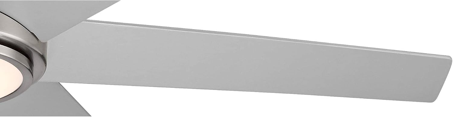 Casa Vieja 56' Estate Modern 6 Blade Indoor Outdoor Ceiling Fan with Light LED Remote Control Brushed Nickel White Diffuser Damp Rated for Patio Exterior House Porch Gazebo Garage