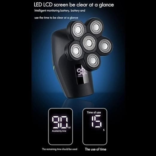 Electric Shavers for Bald Men, 6 in 1 Rechargeable Electric Shaver Six Floating Heads Bald Head Shaver Grooming Kit Shaver for Men
