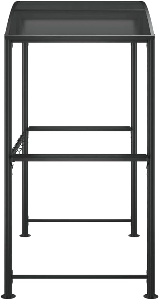 BBQ Gazebo with Side Shelves Anthracite Steel Outdoor Canopy Tent 82.7'x44.9'x90.6' Heavy Duty Hardtop Patio Shelter with PC Roof for Backyard Grilling and Outdoor Parties