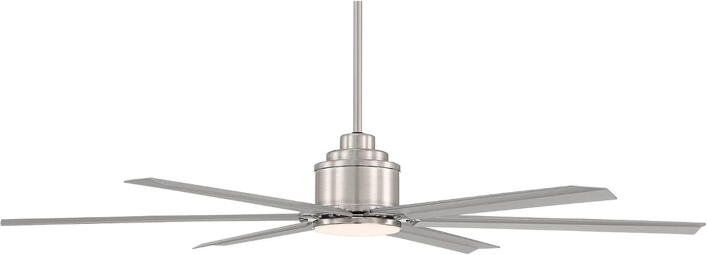 Casa Vieja 65' Ultra Breeze Modern Industrial Outdoor Ceiling Fan with Dimmable LED Light Remote Control Brushed Nickel Silver Wet Rated for Patio Exterior House Home Porch Gazebo Garage