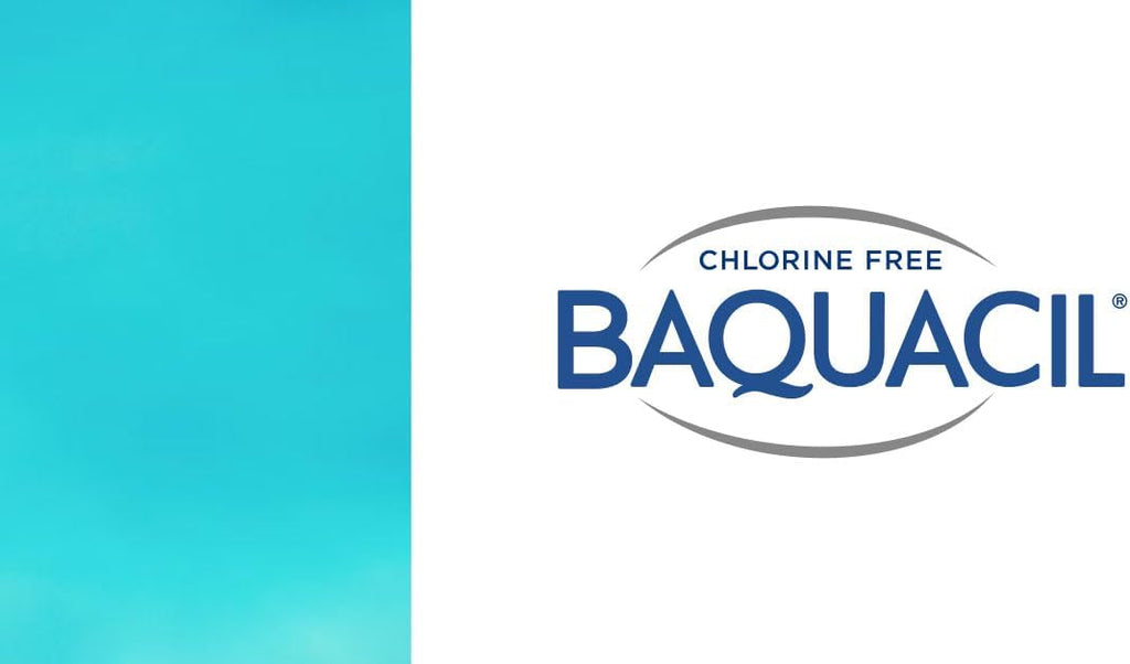 BAQUACIL Swimming Pool Sanitizer and Algistat 64 fl oz Chlorine-Free Sanitizer with Algae Control Gentle on Skin Includes My Garden Pool 2 Scum Socks & 7-1 Test Strips 4 Pack