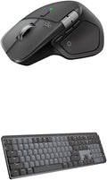 Logitech MX Master 4 for Mac Wireless Bluetooth Mouse with Haptic Feedback + MX Mechanical Wireless Illuminated Keyboard with Tactile Quiet Switches - USB-C, Windows, Linux, Chrome, Mac - Space Black