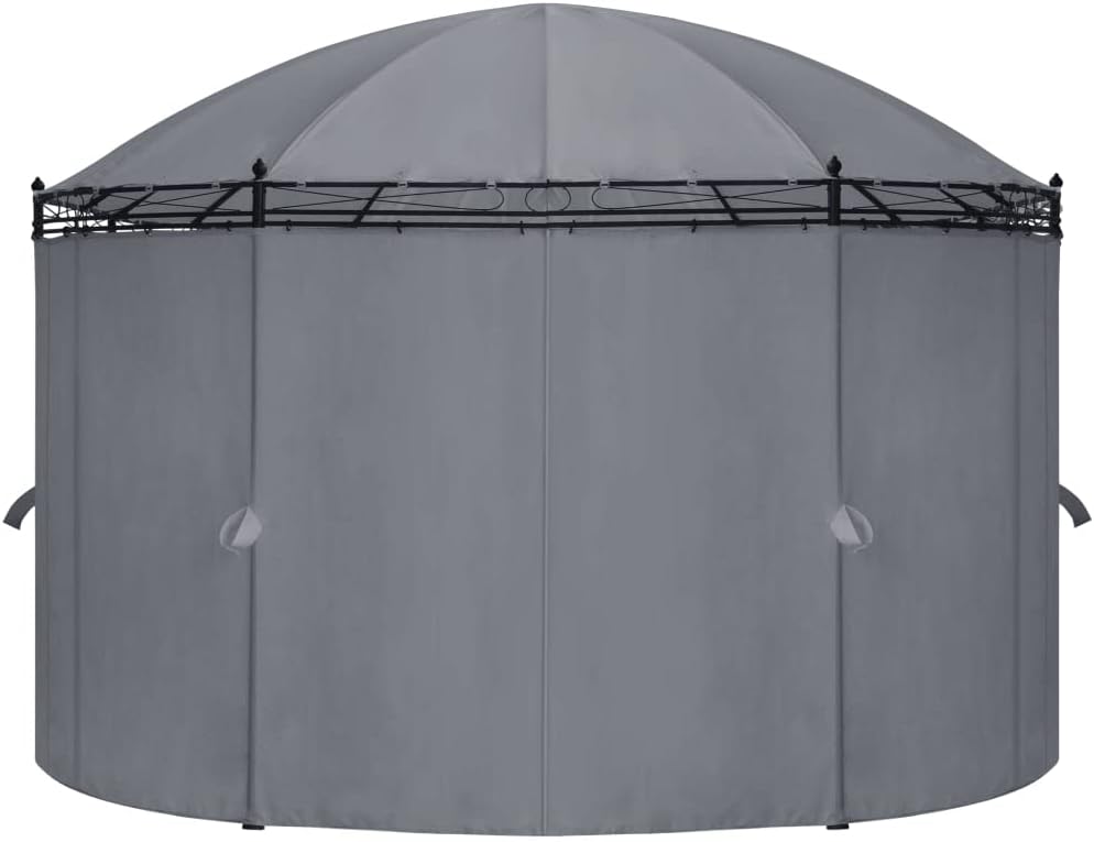 vidaXL Gazebo, Canopy Tent with Sidewall Curtains, Patio Pavilion with Steel Frame, Sunshade Wedding Party Tent for Garden Beach, Anthracite
