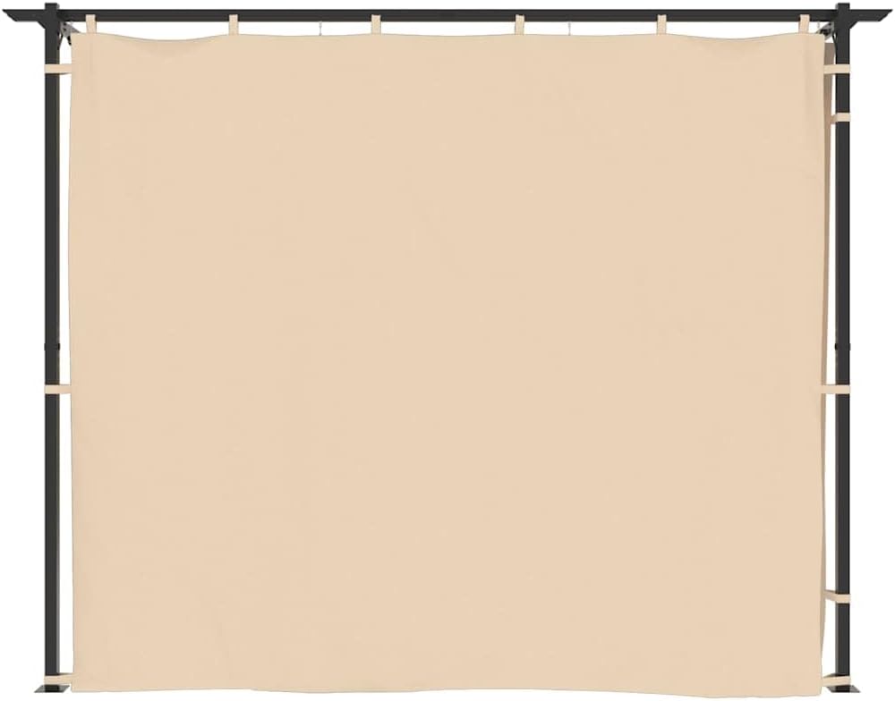 vidaXL Gazebo with Curtains - Cream Steel Outdoor Shelter, Water and UV Resistant, Ideal for Parties, Picnics and BBQs, Easy Assembly, Dimensions: 118.1' x 118.1' x 90.6'
