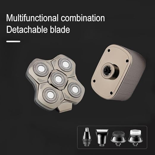 Electric Shavers for Men, 5 in 1 Men's Electric Shaver Beard Hair Trimmer 5D Floating Blade Head Electric Razor Multifunction Bald Head Shaving